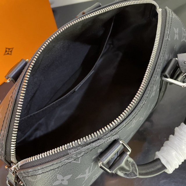 lv路易威登專櫃2022新款Keepall25手袋 lv黑花頂級原單枕頭包 M46271 ydh4934